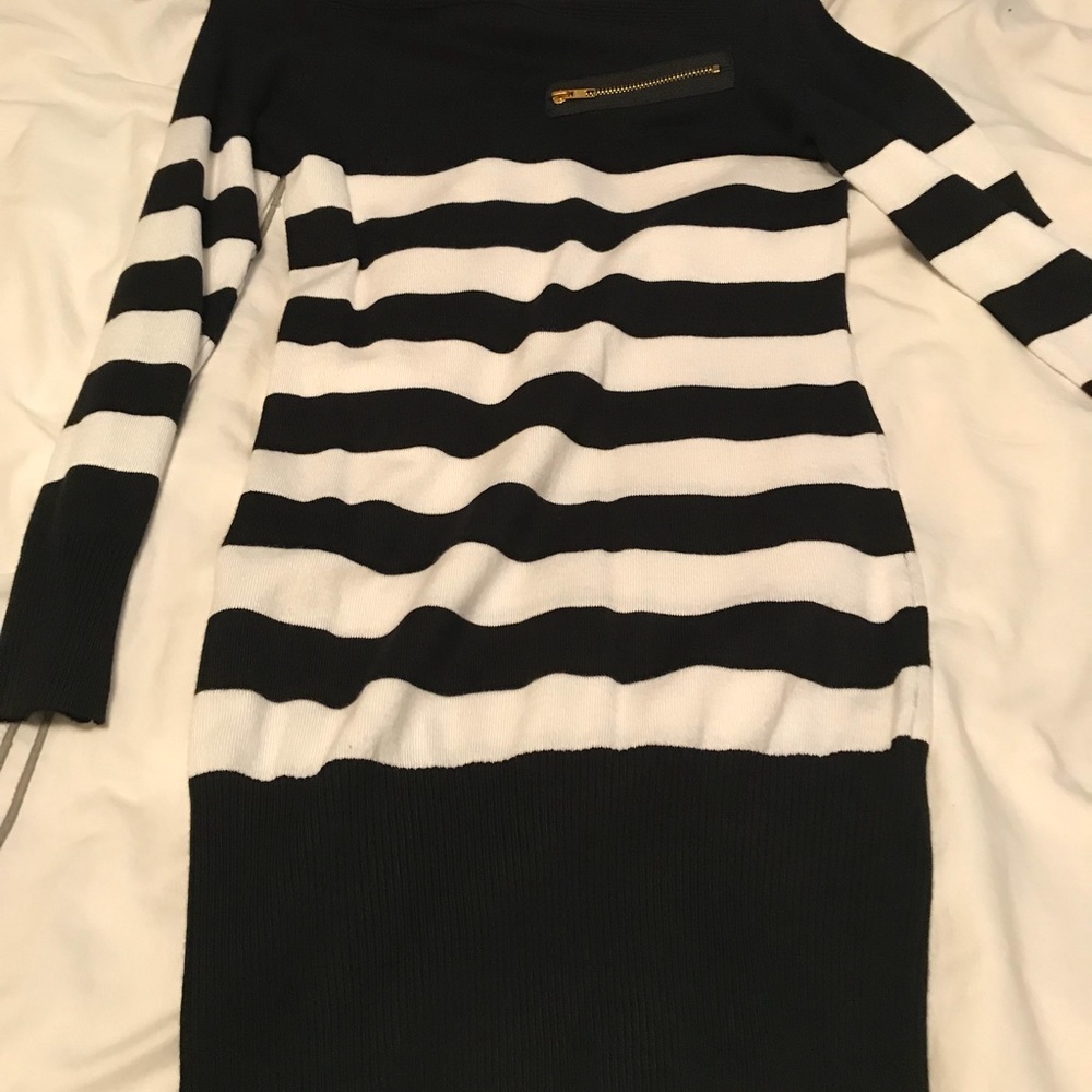 Venus black & white striped dress size S